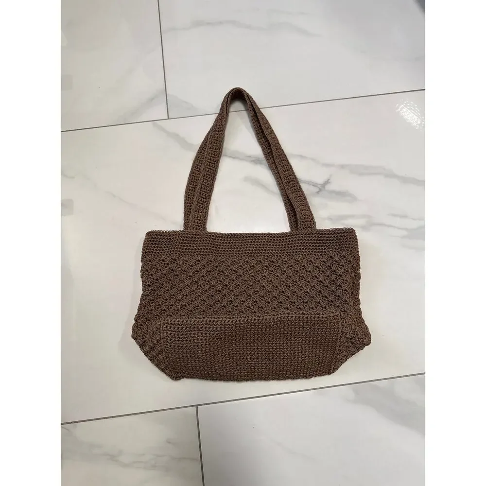 The SAk Brown Crochet Shoulder Purse Handbag Bag - Picture 7 of 15